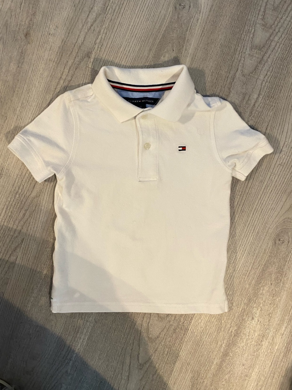 Tommy Hilfiger Kids White Polo with Signature Stripe Collar